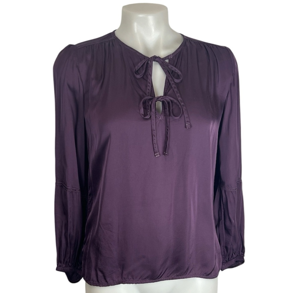 Nation LTD Sandra seamed pesant blouse in purple rain size XS